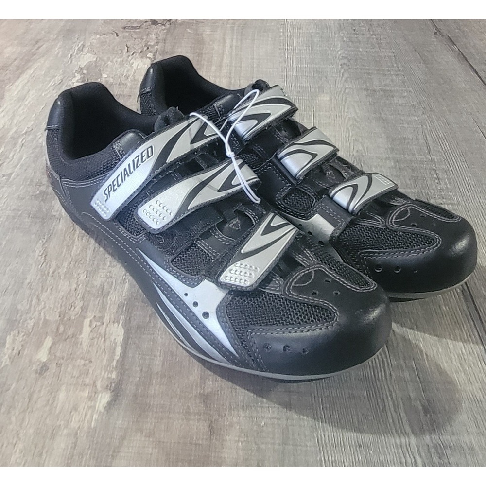Specialized Mens‎ BG Black Silver Sport Road Cycling Shoes EU 47 Size US 14